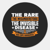 The Misunderstood The Invisible Disease Rsd Crps A Ronde Sticker (Voorkant)