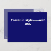 The MJJ Company., Reizen in stijl....... met mij. Briefkaart (Voorkant / Achterkant)
