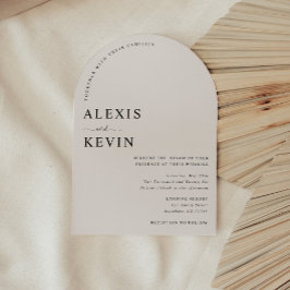 The Modern Neutral Arch Wedding Invitation Kaart