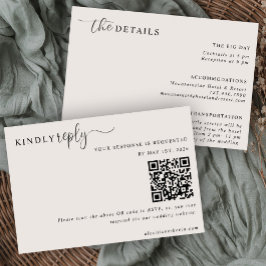 The Modern Neutral RSVP and Details Card  Kaart