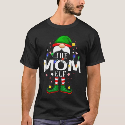 The Mom Elf Christmas Family Pajama Party  T-shirt (Voorkant)