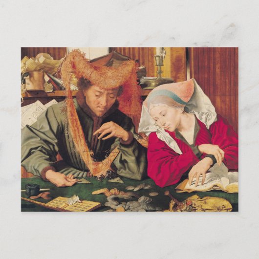 The Money Changer en zijn vrouw, 1539 Briefkaart (Voorkant)