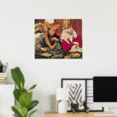 The Money Changer en zijn vrouw, 1539 Poster (Thuiskantoor)