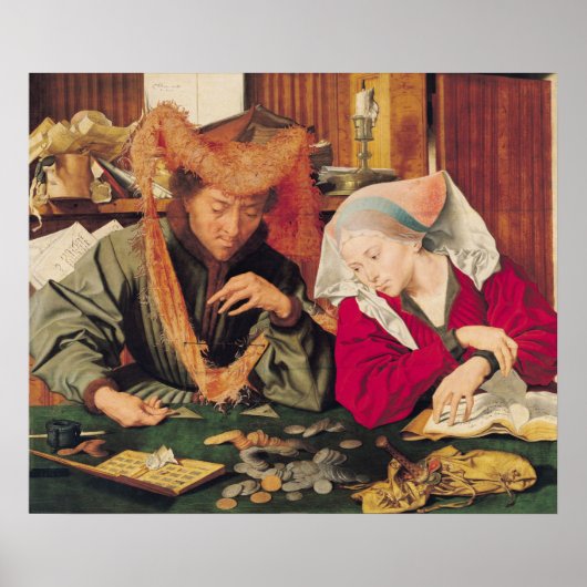 The Money Changer en zijn vrouw, 1539 Poster (Voorkant)