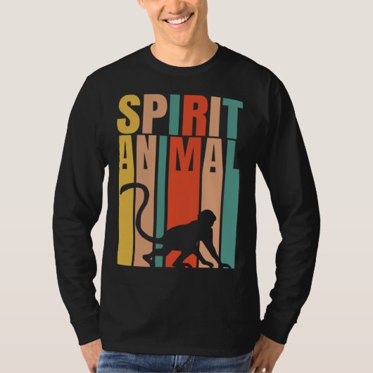 The Monkey Is My Spirit Animal  Retro T-shirt (Voorkant)