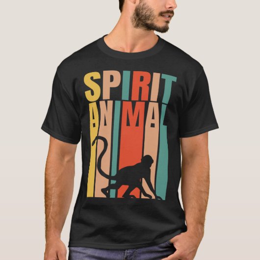 The Monkey Is My Spirit Animal  Retro T-shirt (Voorkant)
