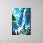 The Monks' Tranquil Ascent Canvas Afdruk (Voorkant)