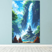 The Monks' Tranquil Ascent Canvas Afdruk (Insitu (Houten vloer))