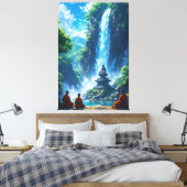 The Monks' Tranquil Ascent Canvas Afdruk (Insitu (Slaapkamer))