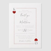 The Monogram Playing Card Wedding Collection Vellum Uitnodigingen (Voorkant)