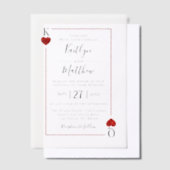The Monogram Playing Card Wedding Collection Vellum Uitnodigingen (Offset)