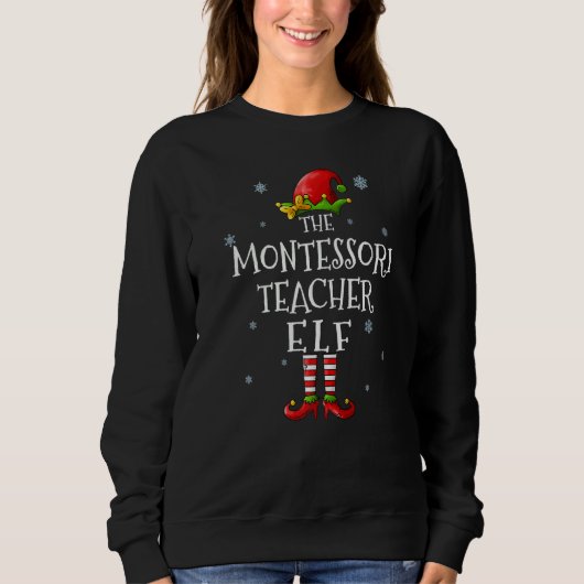 The Montessori Teacher Elf Squad Matching Christm Trui (Voorkant)
