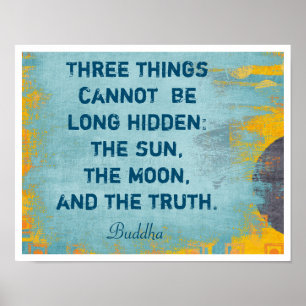 The Moon and Truth - Buddha quote - art print