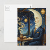 The Moon Goes For a Coffee Briefkaart (Voorkant / Achterkant)