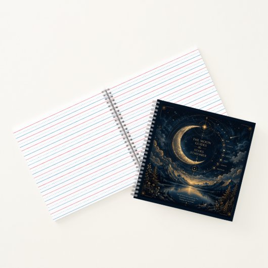 The Moon Guides | Celestial Moon & Stars Kunst Notitieboek (Binnen)