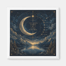The Moon Guides | Hemelse Maan & Sterren Kunst Magneet