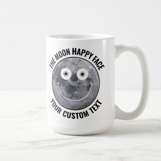 The Moon Happy Face Personalized Custom Large Mug Koffiemok (Rechts)