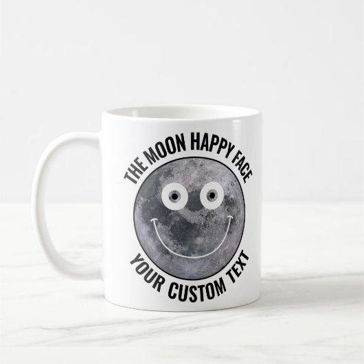 The Moon Happy Face Personalized Custom Mug Koffiemok (Links)