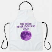 The Moon Never Looked So Good Black Text Apron Schort (Voorkant)