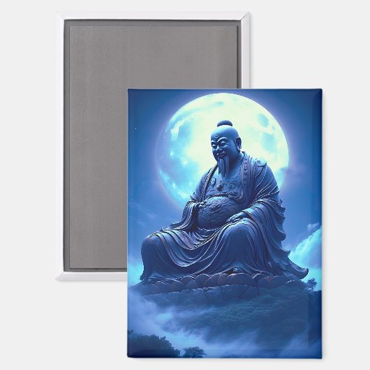 The Moon’s Blessing Over the Celestial Statue Magneet (Voorkant / Achterkant)