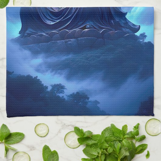 The Moon’s Blessing Over the Celestial Statue Theedoek (Gevouwen)