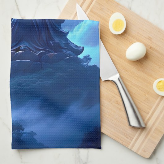 The Moon’s Blessing Over the Celestial Statue Theedoek (Quarter Fold)