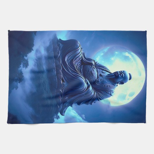 The Moon’s Blessing Over the Celestial Statue Theedoek (Horizontaal)