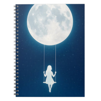 The moon, swing and the girl notitieboek