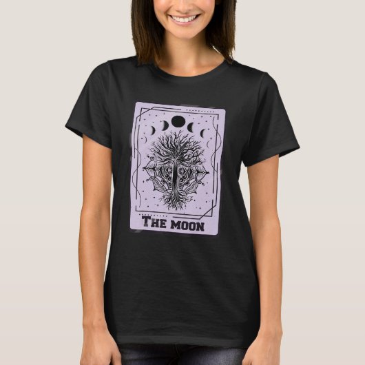 The Moon Tarot Card Mystical Cards  Occult T-shirt (Voorkant)