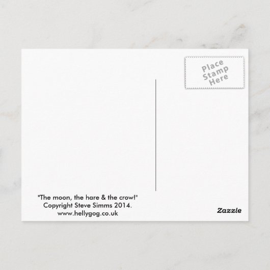 The moon, the hare and the crow briefkaart (Achterkant)
