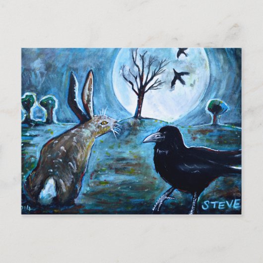 The moon, the hare and the crow briefkaart (Voorkant)