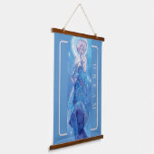 'The Moon' van Mucha, Dream Blue Wall Tapestry Hangend Wandkleed (Gebogen)