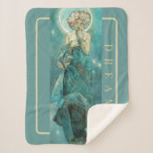 'The Moon' van Mucha, Dream Green Sherpa Blanket Deken (Voorkant)