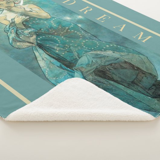 'The Moon' van Mucha, Dream Green Sherpa Blanket Sherpa Deken (3/4)