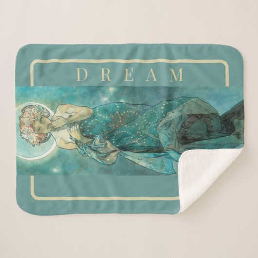'The Moon' van Mucha, Dream Green Sherpa Blanket Sherpa Deken (Voorkant (horizontaal))