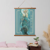 'The Moon' van Mucha, Dream Green Wall Tapestry Hangend Wandkleed (Slaapkamer)