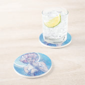 "The Moon" van Mucha, Onderzetter met blauwe zands (Zijkant)