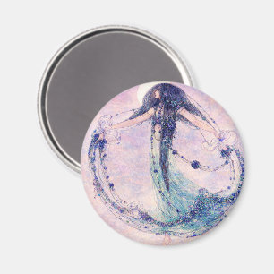 The Moonchild Retro Art Nouveau van Jessie M King Magneet