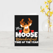 The Moose Wonderful Time Of The Year Funny Christm Kaart (Gele Bloem)