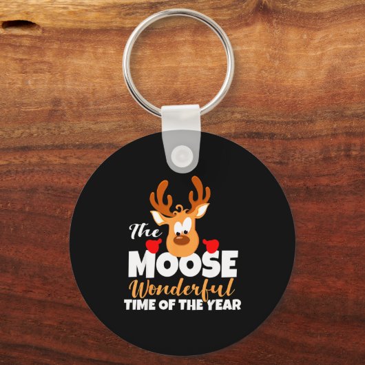The Moose Wonderful Time Of The Year Funny Christm Sleutelhanger (Voorkant)