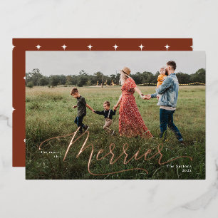 The More, The Merrier 5" x 7" Folie Kerstkaart Feestdagenkaart