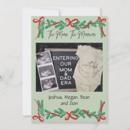 The More The Merrier Baby Announcement Christmas C Feestdagenkaart