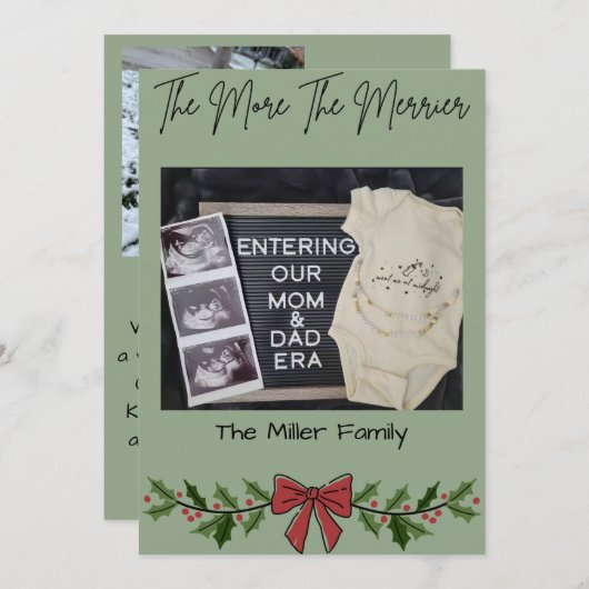 The More The Merrier Christmas Photo Card Feestdagenkaart (Voorkant / Achterkant)