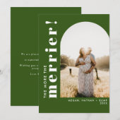 The More the Merrier Zwangerschapsboog Groen Foto Feestdagenkaart (Voorkant / Achterkant)