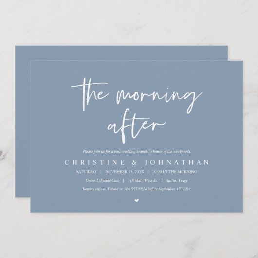 The Morning After, post bruiloft brunch viering Kaart (Voorkant / Achterkant)
