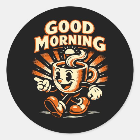 The Morning Brew Ronde Sticker (Voorkant)