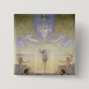 The Morning, c.1808-9 Vierkante Button 5,1 Cm