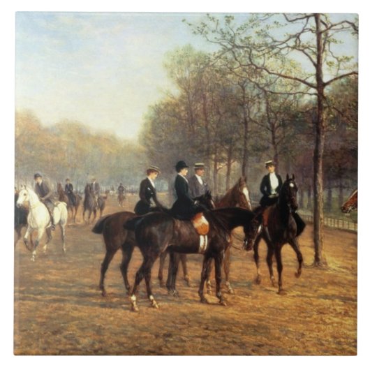 The Morning Ride, Rotten Row, Hyde Park, 1894 (oli Tegeltje (Voorkant)