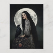 The Morrigan Goddess with Raven Dark Gothic Art Briefkaart (Voorkant)