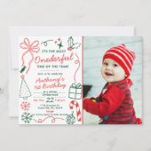 The Most Onederful Time Of The Year 1st Birthday Kaart (Voorkant)